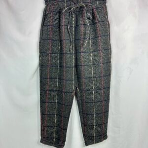 Hyfve plaid tweed paper bag waist trousers size S